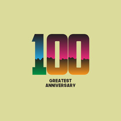 100 Years Greatest Anniversary Celebration Vector Template Design Illustration