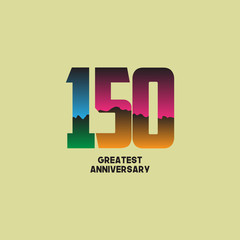 150 Years Greatest Anniversary Celebration Vector Template Design Illustration