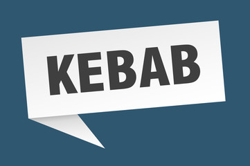 kebab speech bubble. kebab ribbon sign. kebab banner