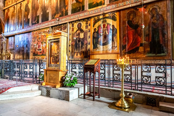 Fototapeta na wymiar Interior of the orthodox St. Sophia Cathedral