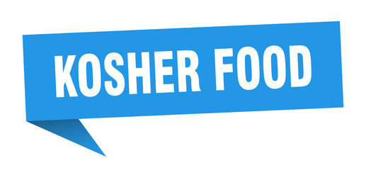 kosher food speech bubble. kosher food ribbon sign. kosher food banner