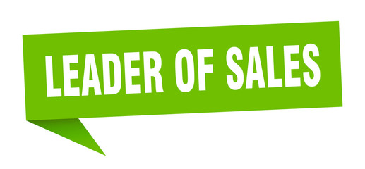 leader of sales speech bubble. leader of sales ribbon sign. leader of sales banner