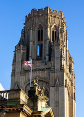 bristol tower with the ik flag