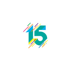 15 Years Anniversary Celebration Vector Template Design Illustration