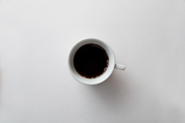 Back espresso on the white background