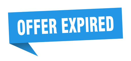 offer expired speech bubble. offer expired ribbon sign. offer expired banner