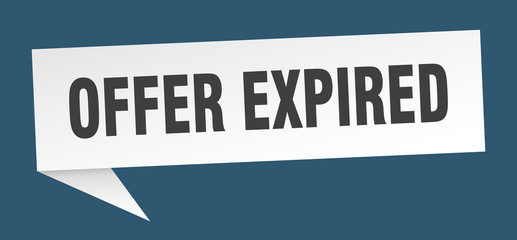 offer expired speech bubble. offer expired ribbon sign. offer expired banner
