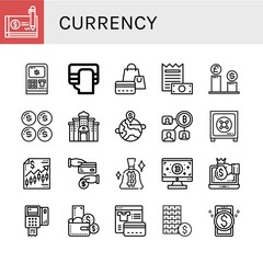 currency simple icons set