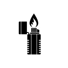 Lighter icon with a burning flame on a white background.