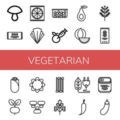 vegetarian icon set