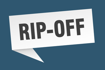 rip-off speech bubble. rip-off ribbon sign. rip-off banner