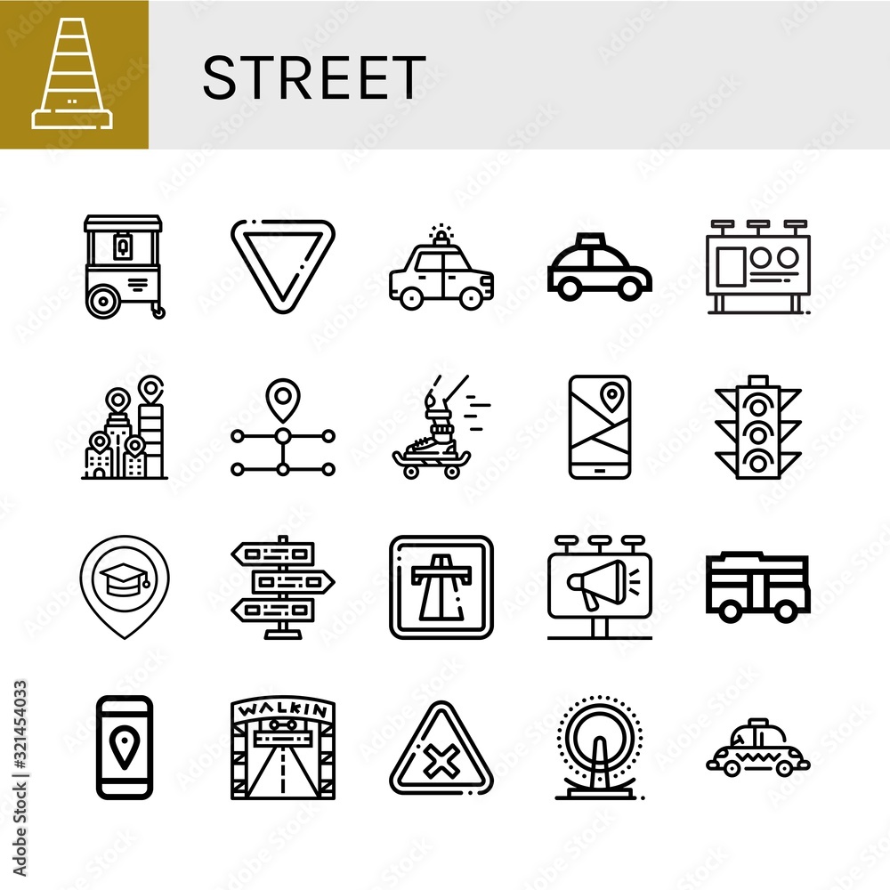 Wall mural street icon set