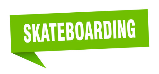 skateboarding speech bubble. skateboarding ribbon sign. skateboarding banner