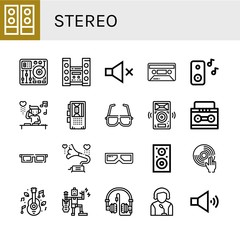 Set of stereo icons