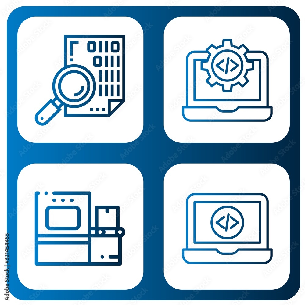 Poster scanning simple icons set