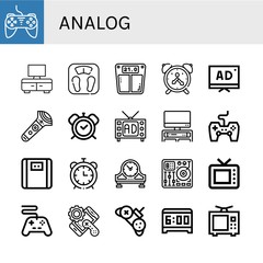 analog simple icons set