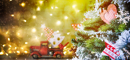 Fototapeta na wymiar Christmas and New Year holiday background