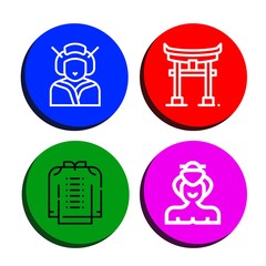 geisha simple icons set