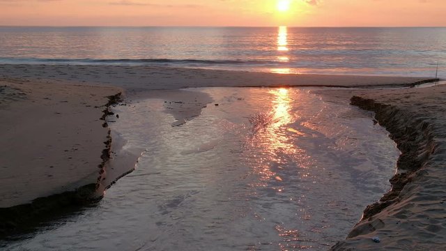 Polluted dirty waste water discharge in cilento wild sea coast ecosystem, italy 
