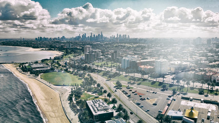 Fototapeta premium St Kilda aerial view, Victoria, Australia