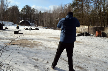 Unformal shooting range near Kiev. Former Soviet military base. Kiev Region, Ukraine