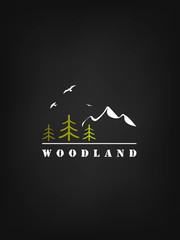 Woodland logo on black background