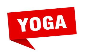 Fototapeta premium yoga speech bubble. yoga ribbon sign. yoga banner