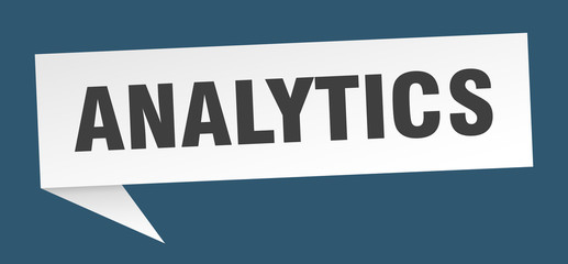 analytics speech bubble. analytics ribbon sign. analytics banner