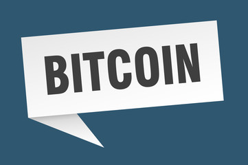 bitcoin speech bubble. bitcoin ribbon sign. bitcoin banner