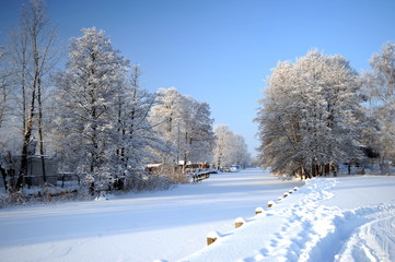 Winter in Eggesin mit Schnee