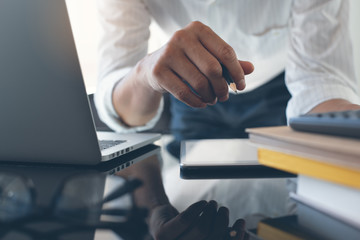 Businessman working at office