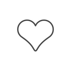 Heart line outline icon and romance element