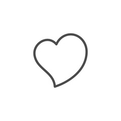 Heart line outline icon and romance element