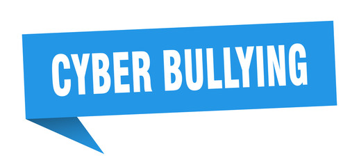cyber bullying speech bubble. cyber bullying ribbon sign. cyber bullying banner