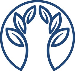 Leaf line modern circle design