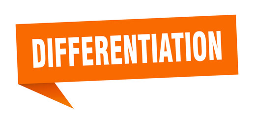 differentiation speech bubble. differentiation ribbon sign. differentiation banner