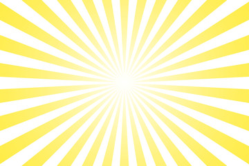 Sunburst retro sun rays yellow background. Abstract summer sunny. Vintage radial texture.