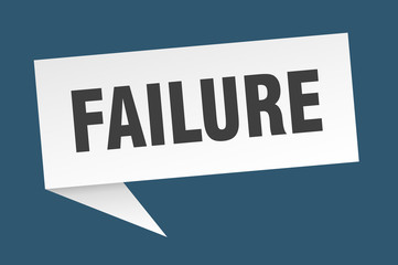 failure speech bubble. failure ribbon sign. failure banner