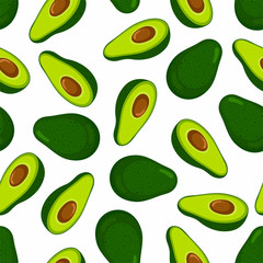 Seamless pattern with avocado for packaging, Wallpaper, textiles.