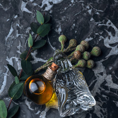 Alchemical aroma oils, perfume fragrances with  flower and God