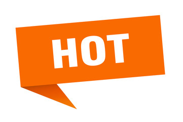 hot speech bubble. hot ribbon sign. hot banner