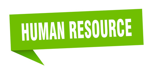 human resource speech bubble. human resource ribbon sign. human resource banner