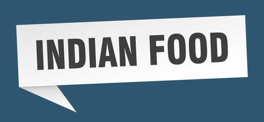 indian food speech bubble. indian food ribbon sign. indian food banner