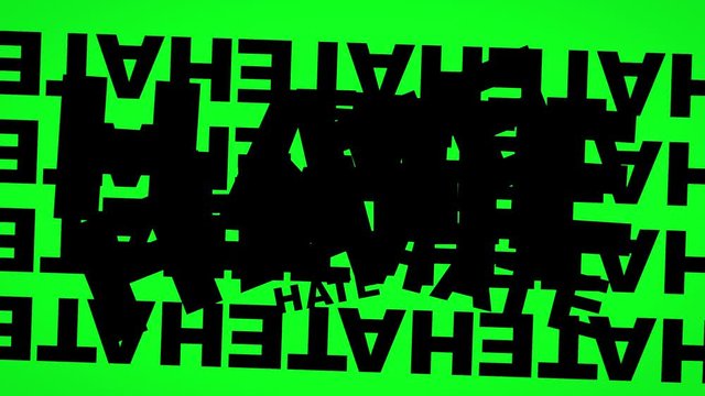 Love and hate concept on green screen