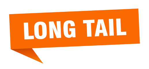 long tail speech bubble. long tail ribbon sign. long tail banner