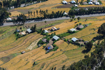 Naklejka premium Ethiopian countryside from above