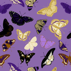 seamless pattern with butterflies, vector illustration, texture for scrapbooking, fabric