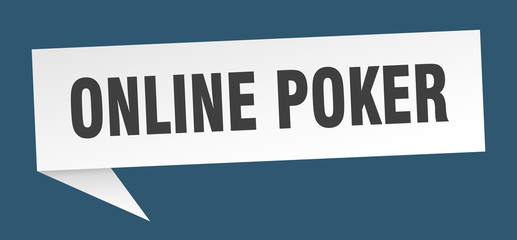 online poker speech bubble. online poker ribbon sign. online poker banner
