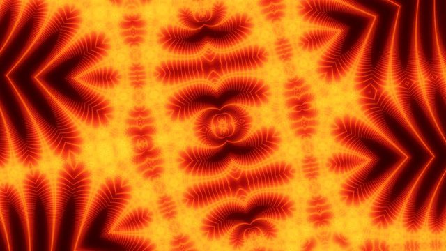 Zoom In and Out of Trippy Psychedelic Fiery Fractal Shape Pattern - 4K Seamless Loop Motion Background Animation