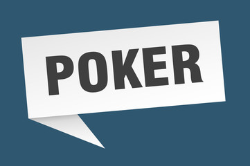 poker speech bubble. poker ribbon sign. poker banner